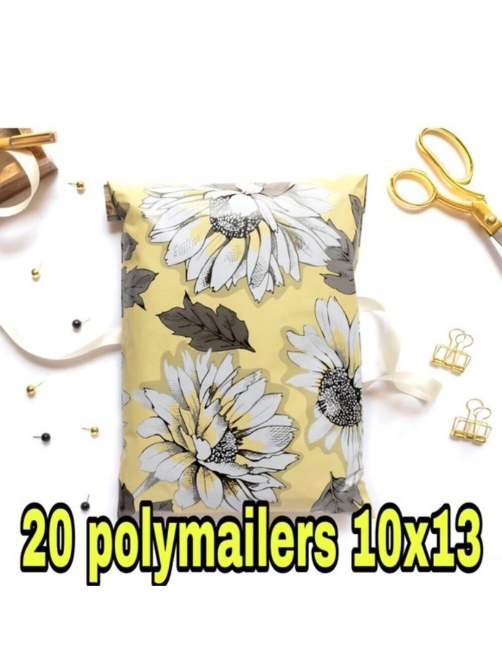 20 sunflower print polymailers size 10x13 - Picture 2 of 2